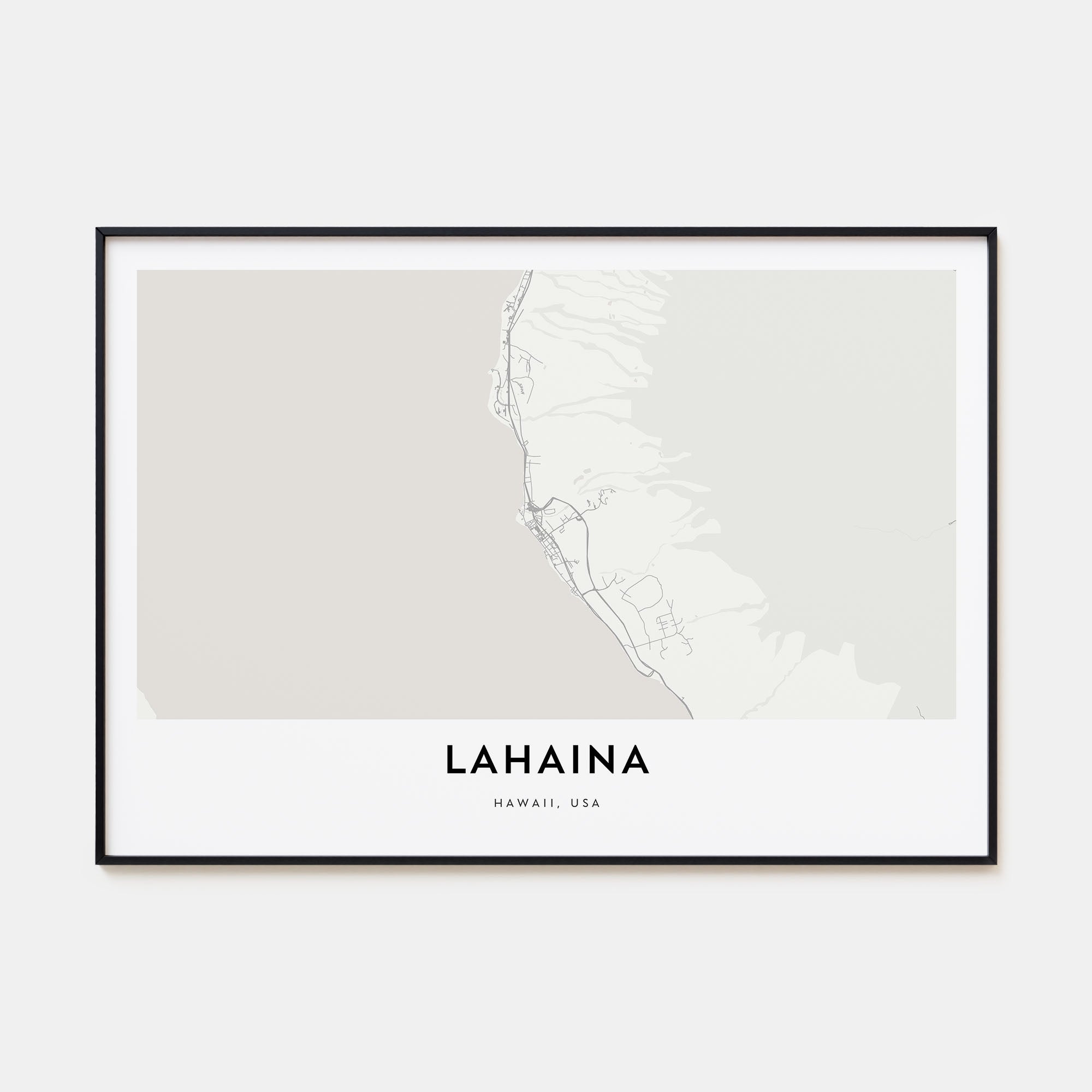 Lahaina Map Landscape Poster