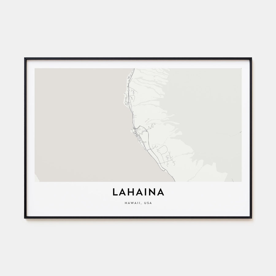 Lahaina Map Landscape Poster