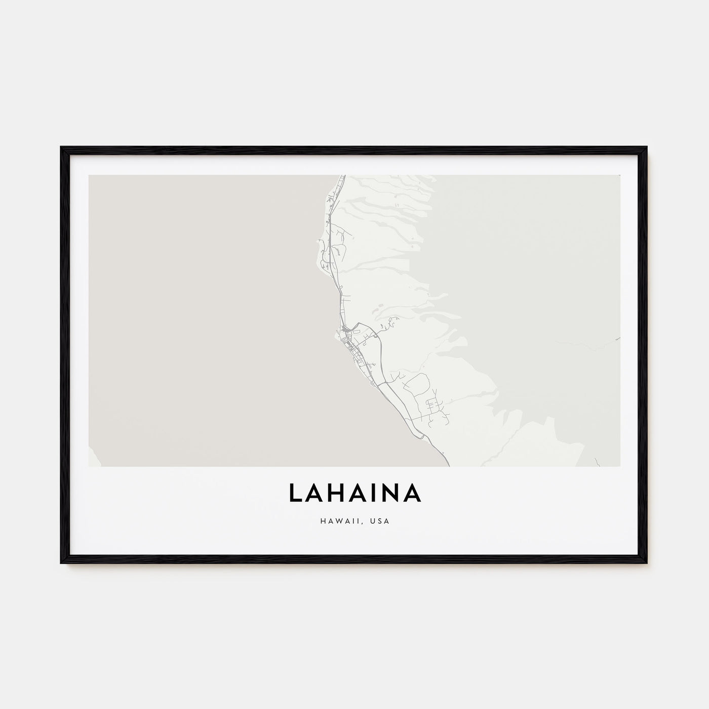 Lahaina Map Landscape Poster