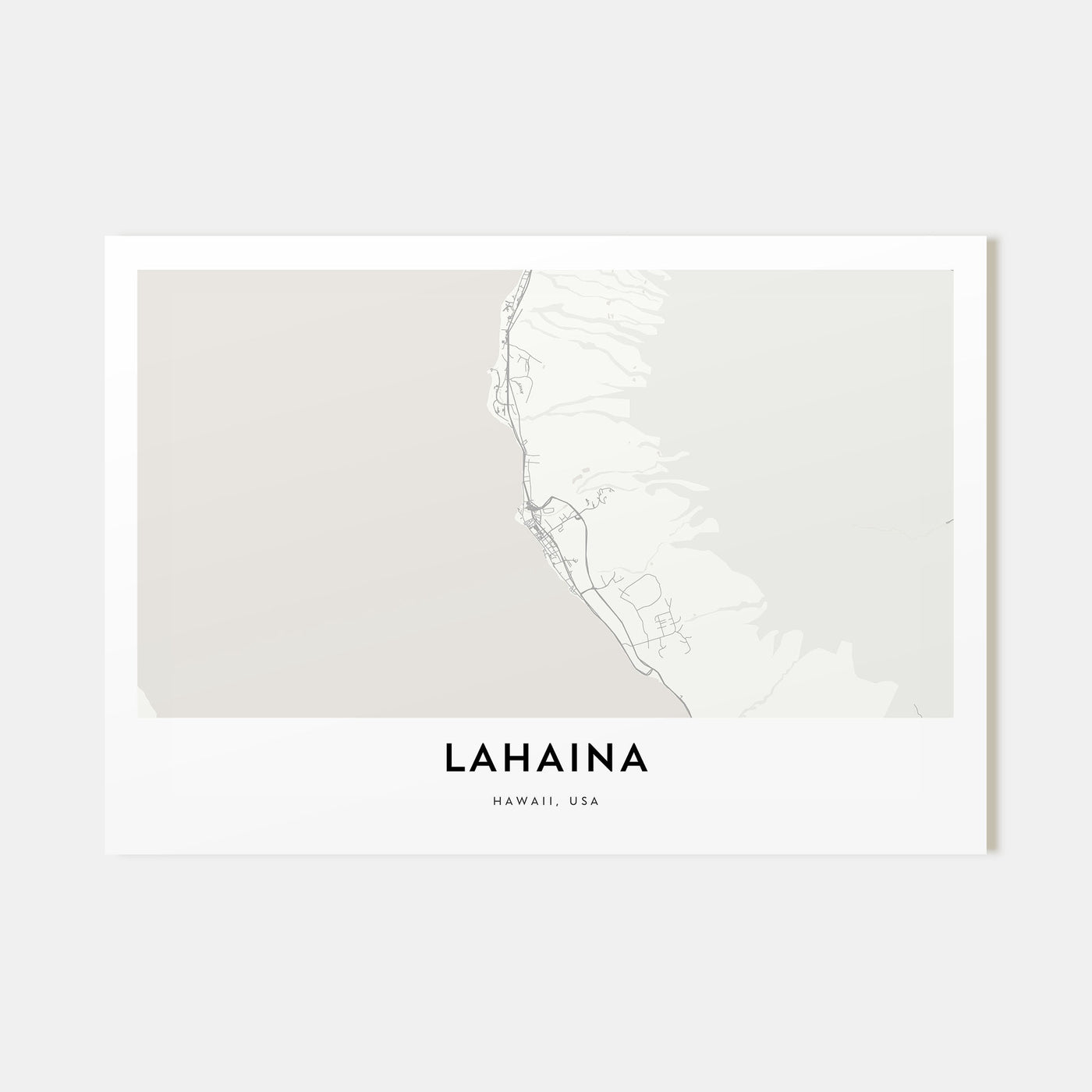 Lahaina Map Landscape Poster