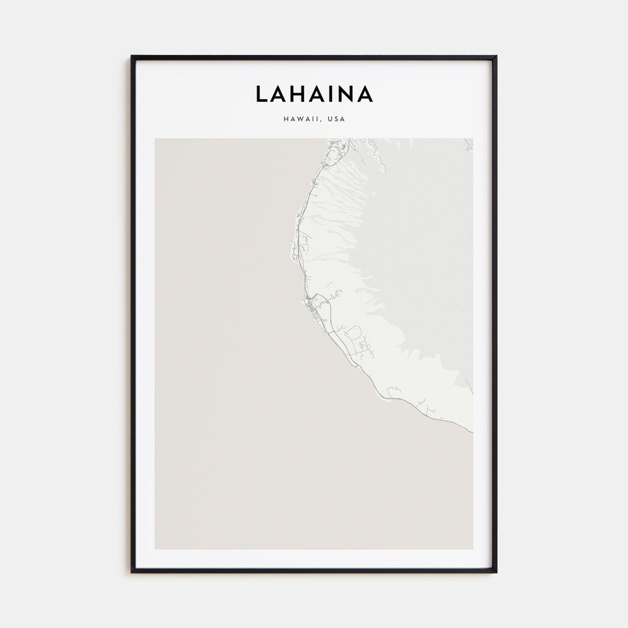Lahaina Map Portrait Poster
