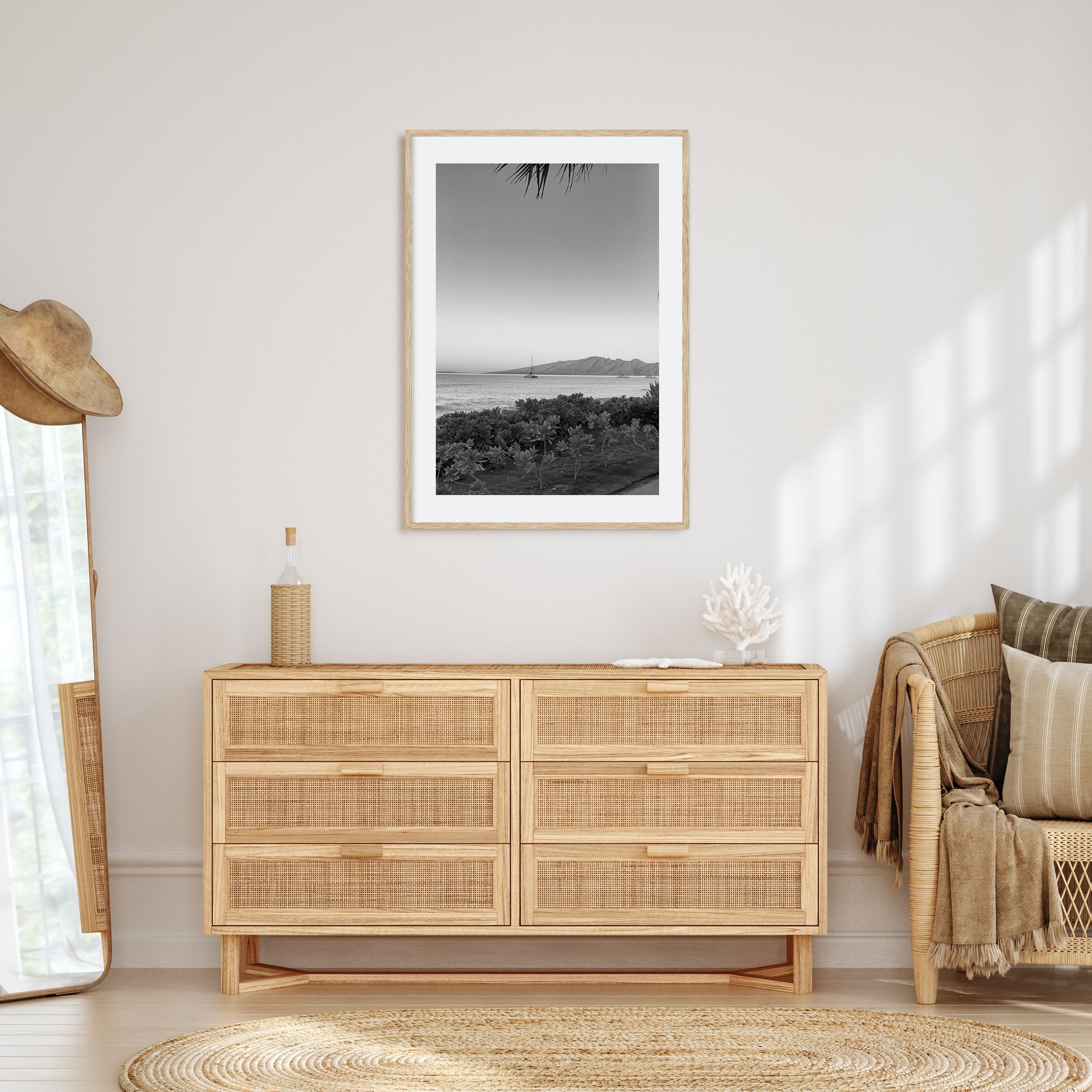 Lahaina Photo B&W Poster