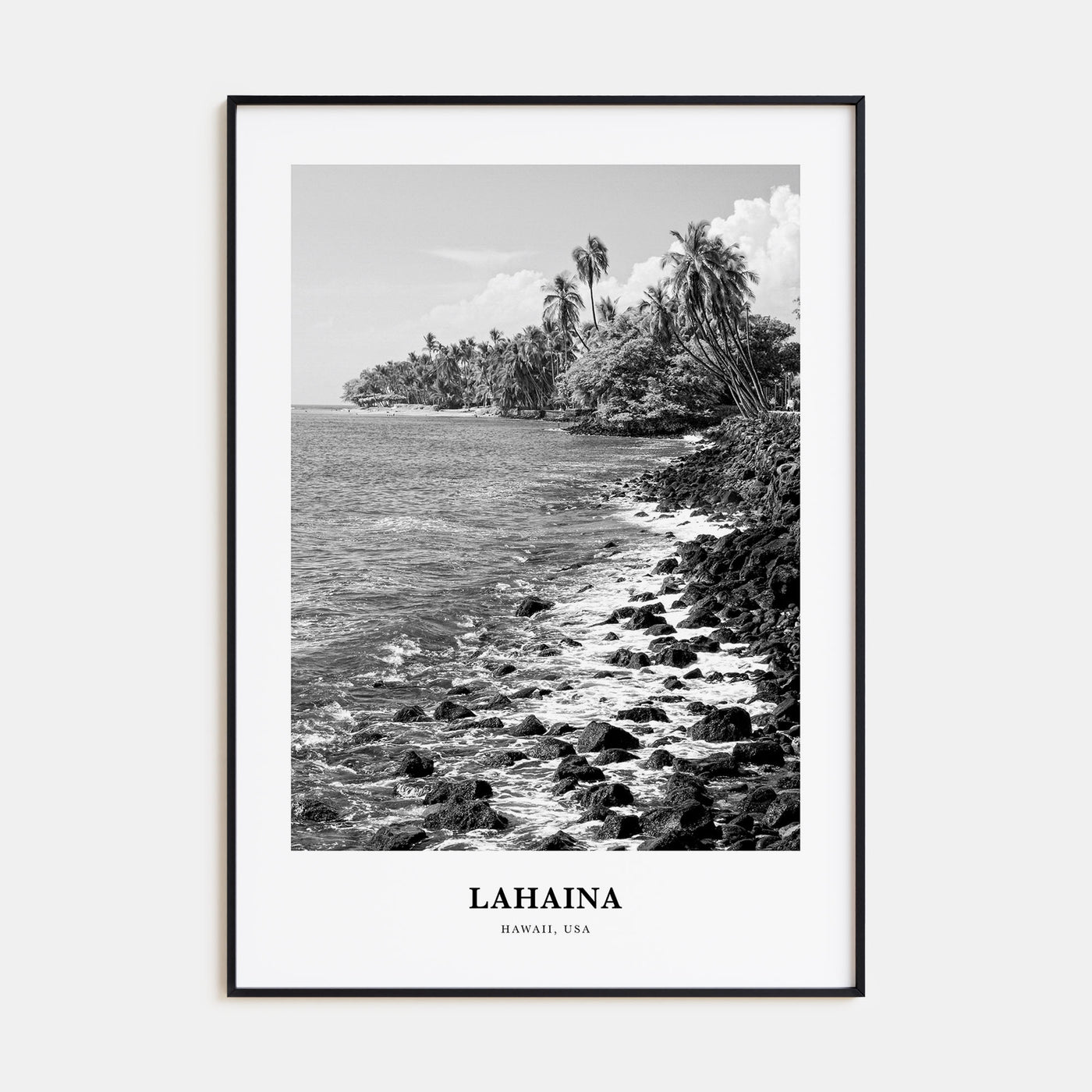 Lahaina Portrait B&W Poster