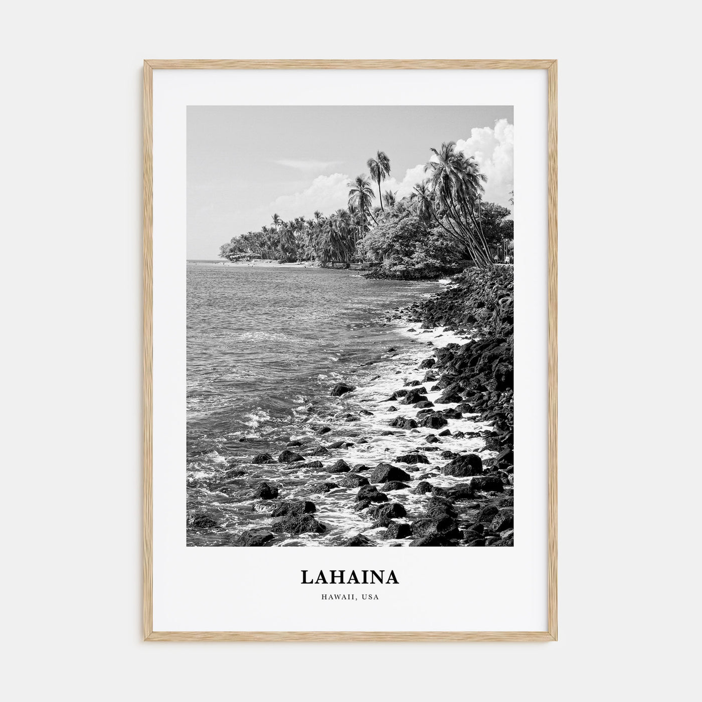 Lahaina Portrait B&W Poster