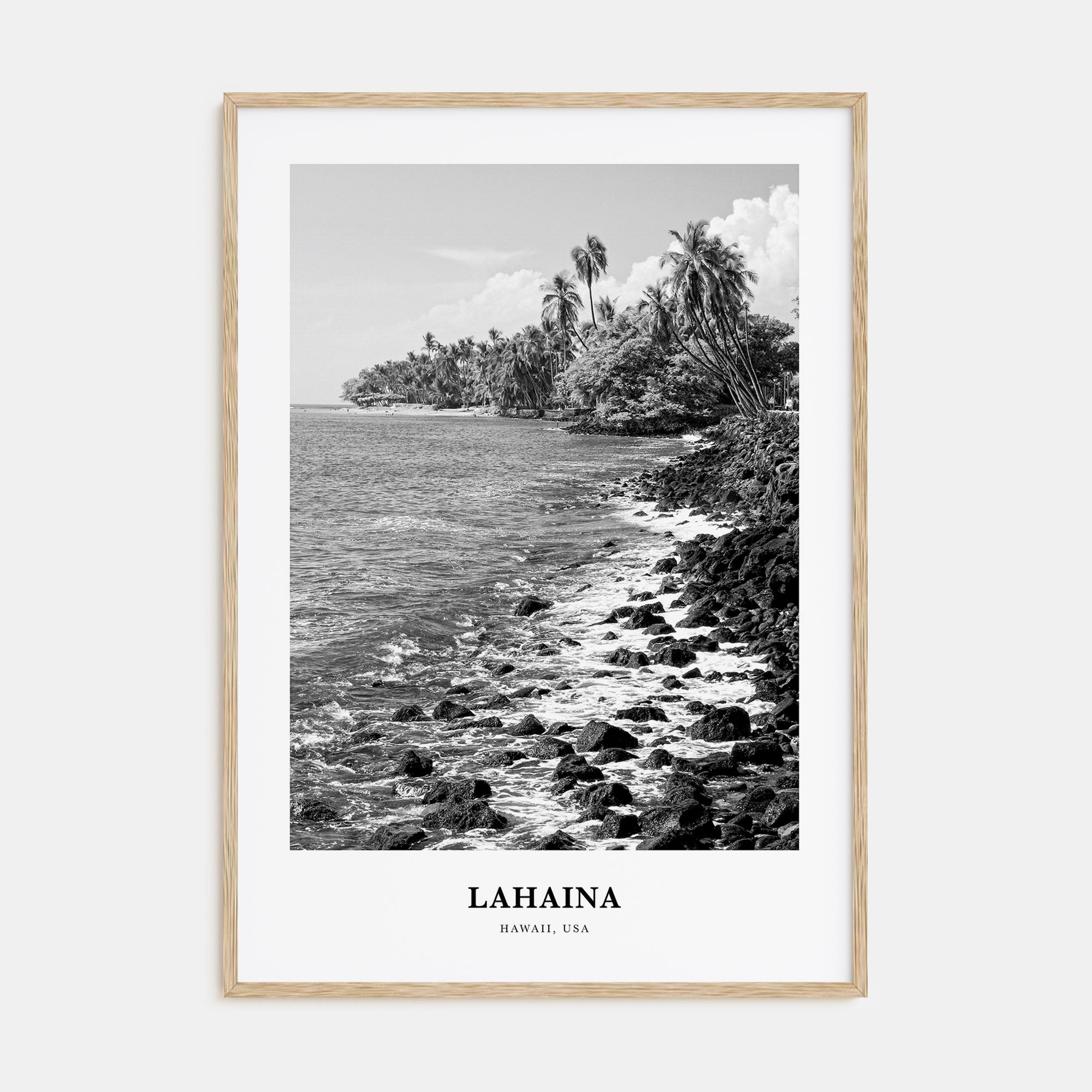 Lahaina Portrait B&W Poster