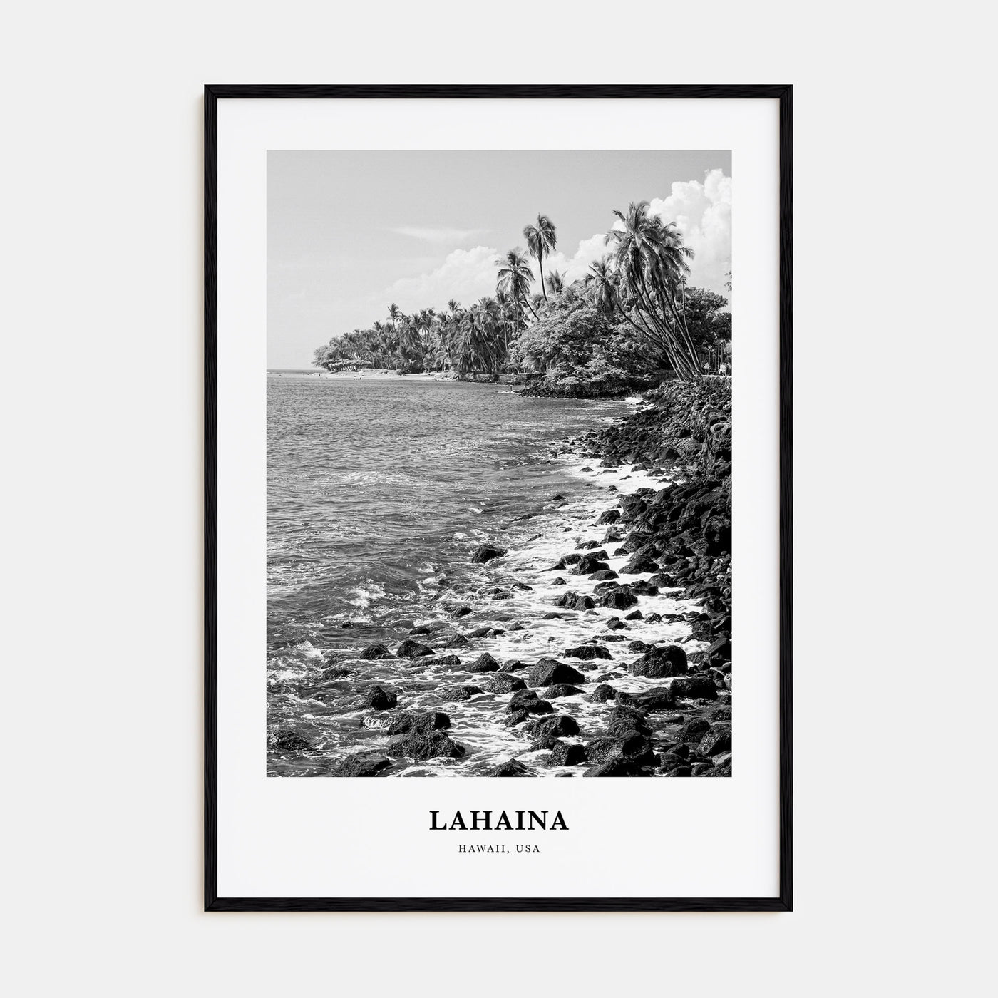 Lahaina Portrait B&W Poster