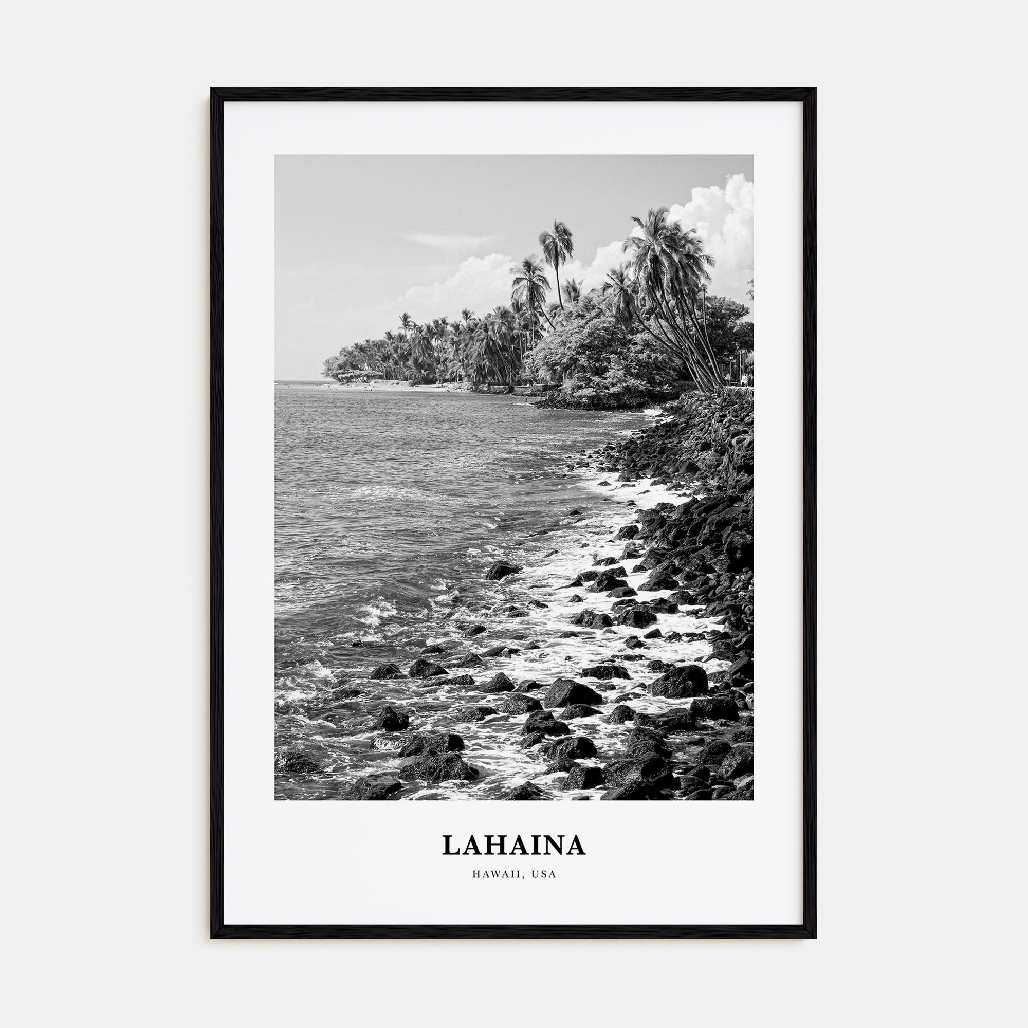 Lahaina Portrait B&W Poster