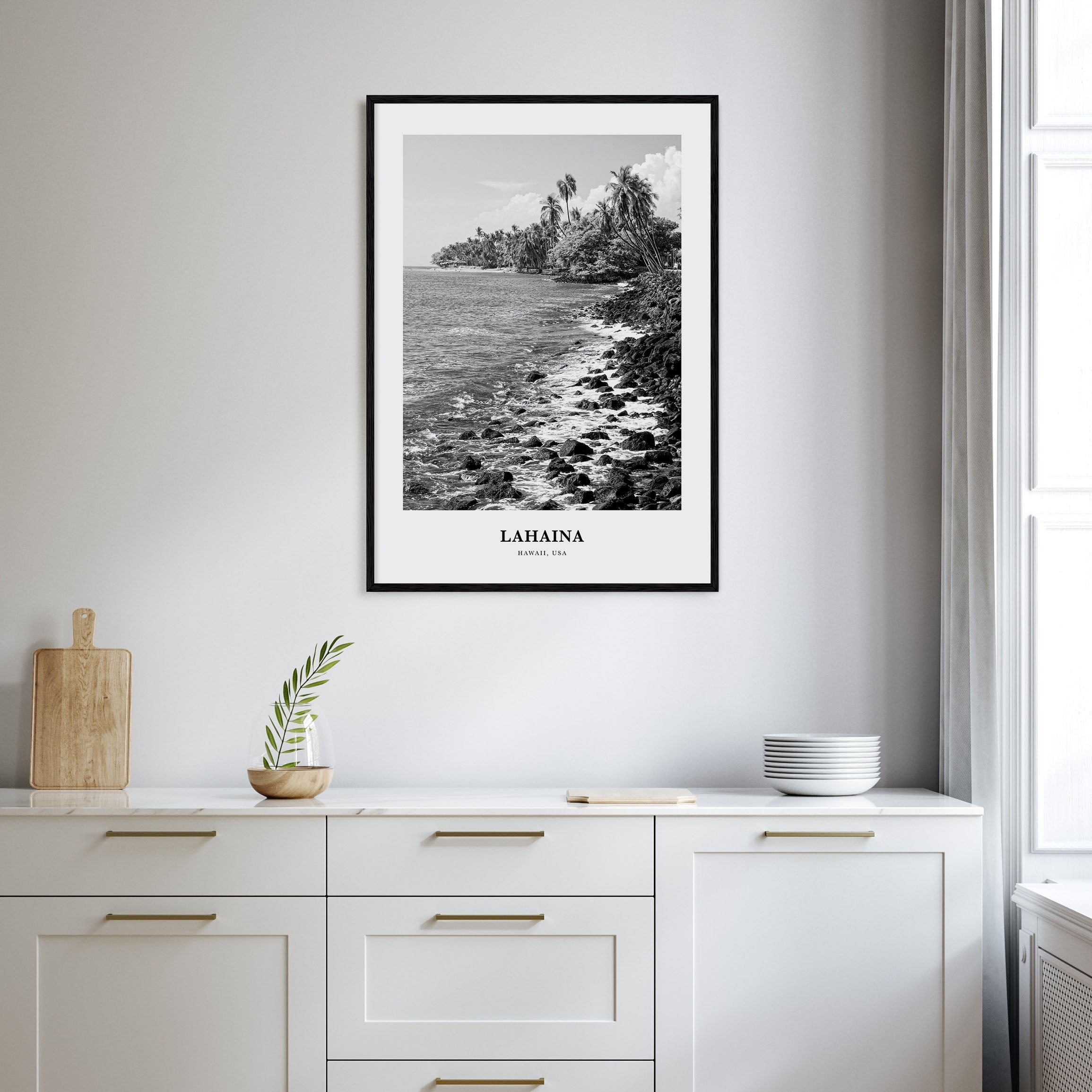 Lahaina Portrait B&W Poster