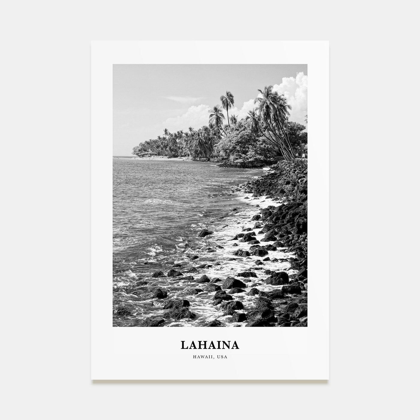 Lahaina Portrait B&W Poster