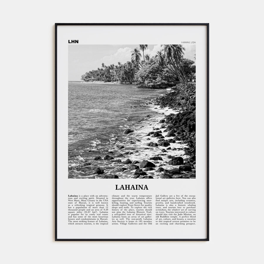 Lahaina Travel B&W Poster