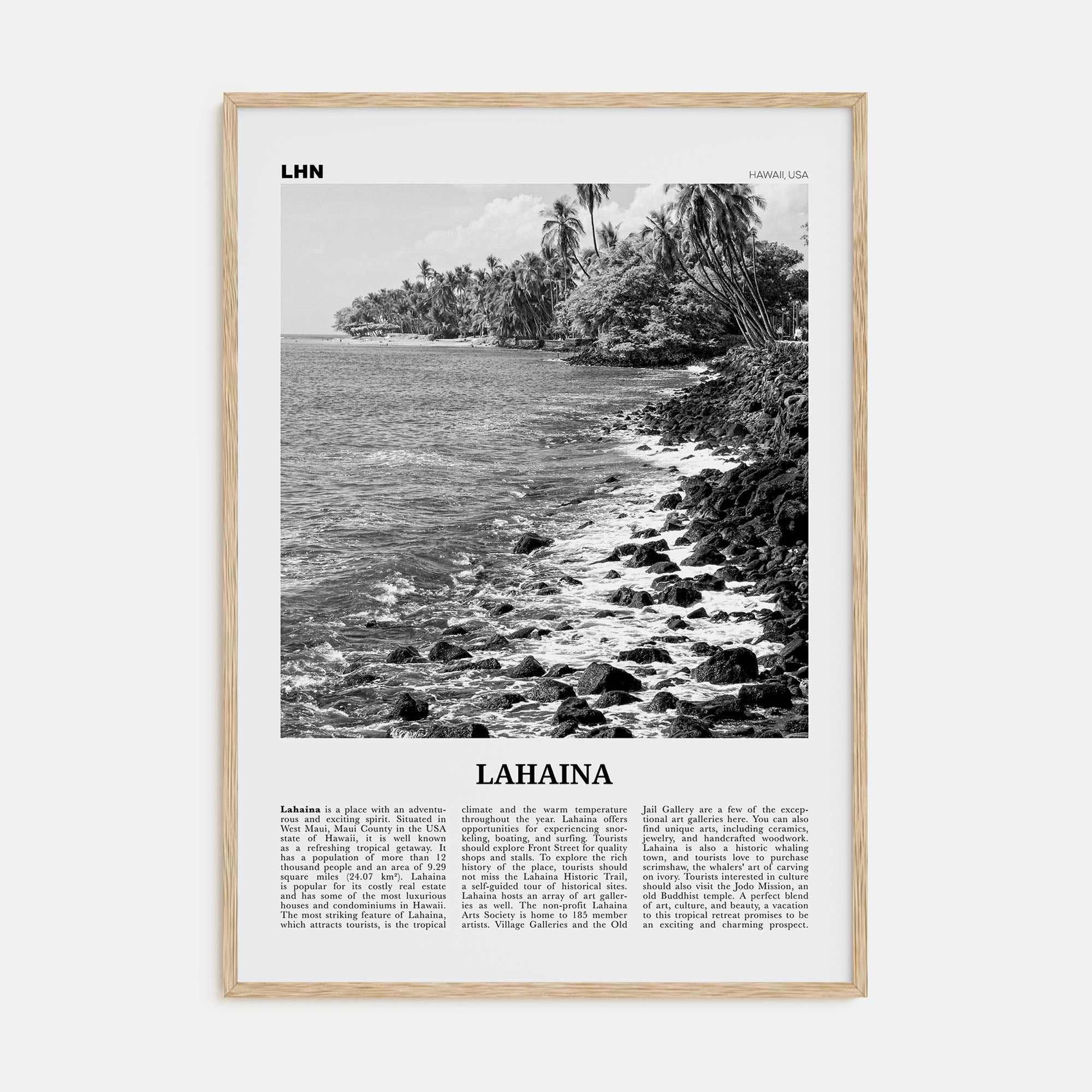 Lahaina Travel B&W Poster