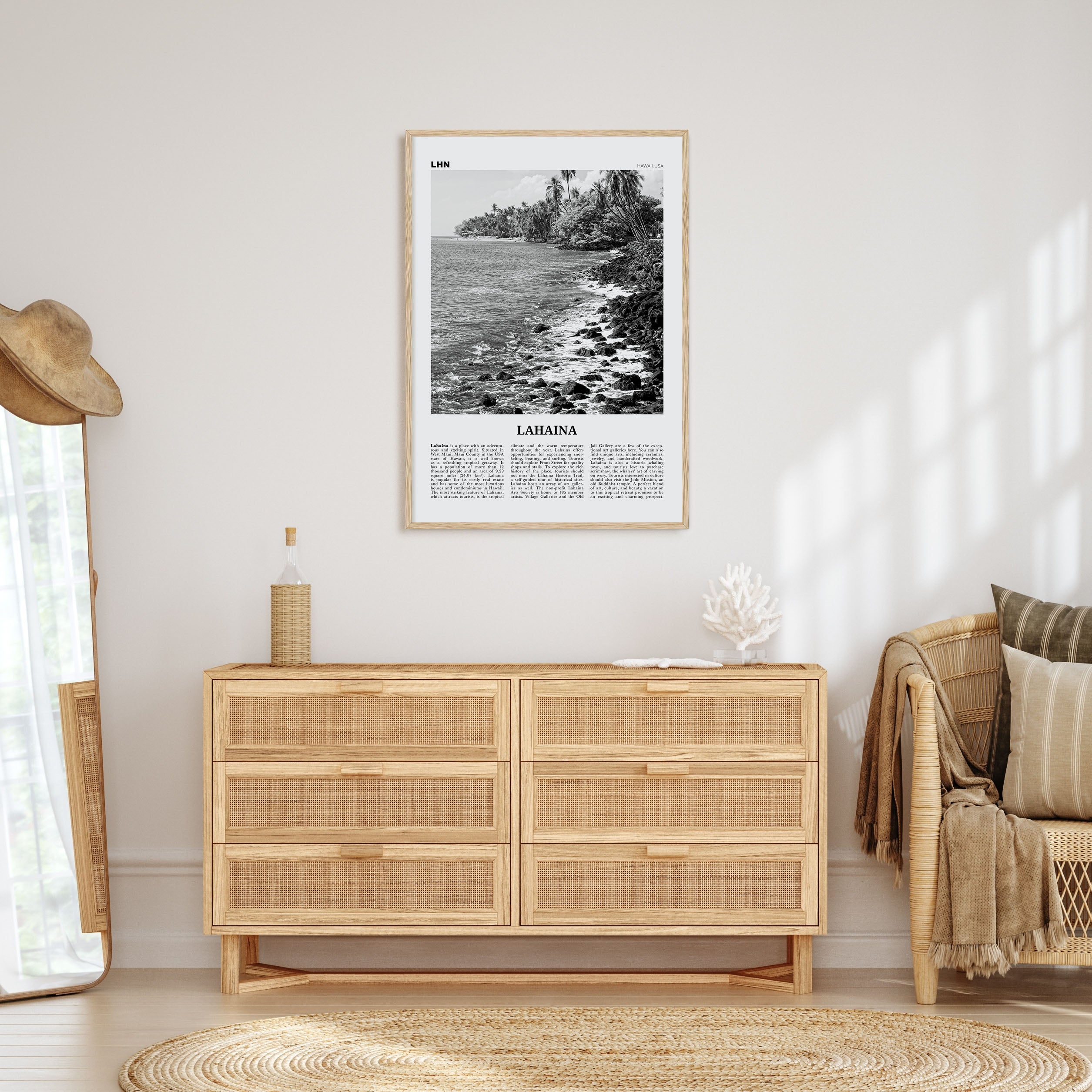 Lahaina Travel B&W Poster