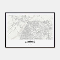 Lahore Map Landscape Poster
