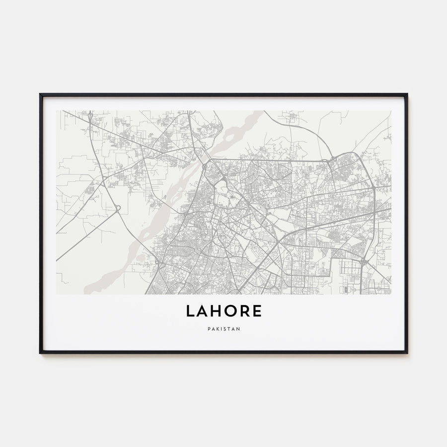 Lahore Map Landscape Poster