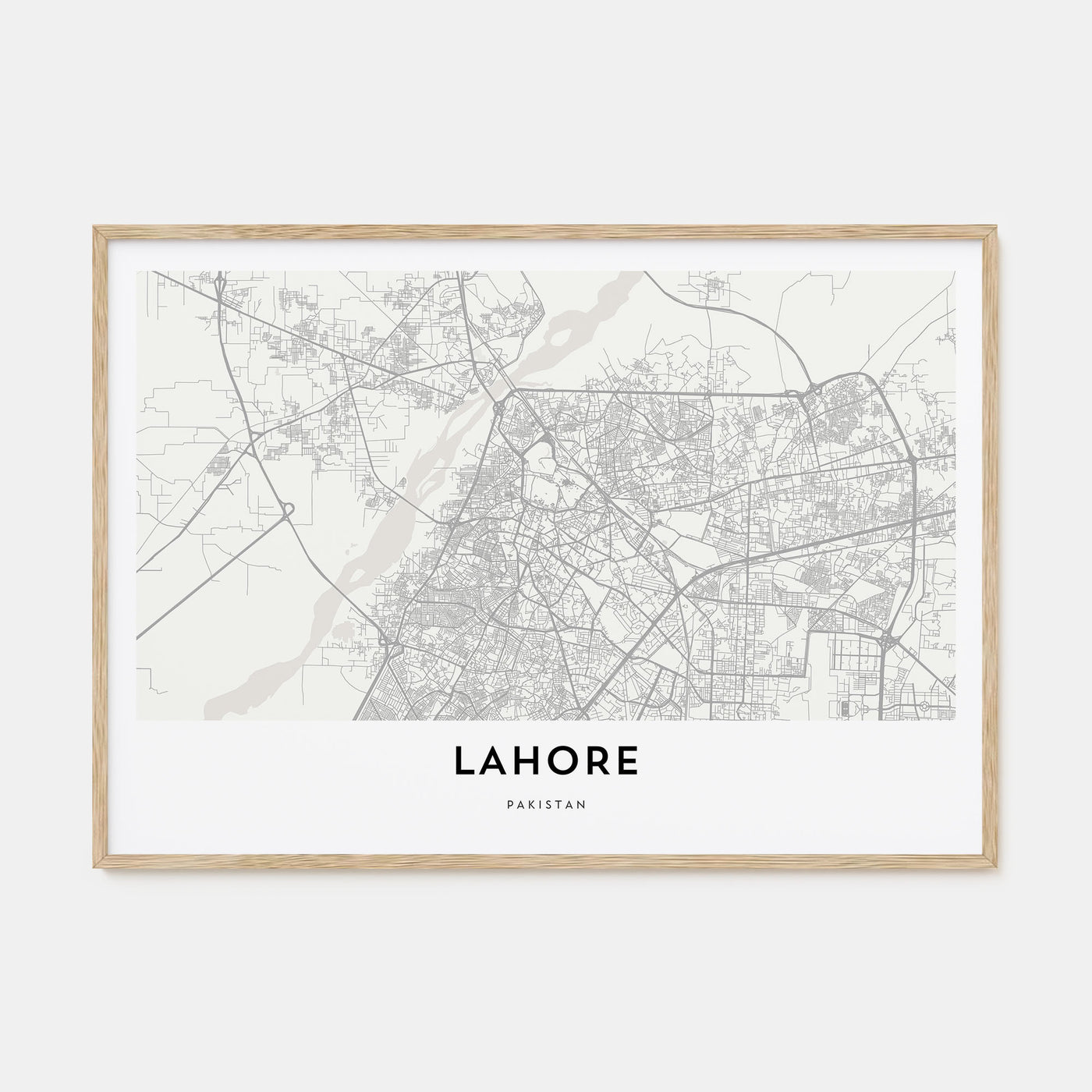 Lahore Map Landscape Poster