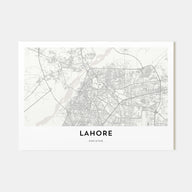 Lahore Map Landscape Poster