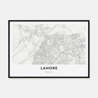 Lahore Map Landscape Poster