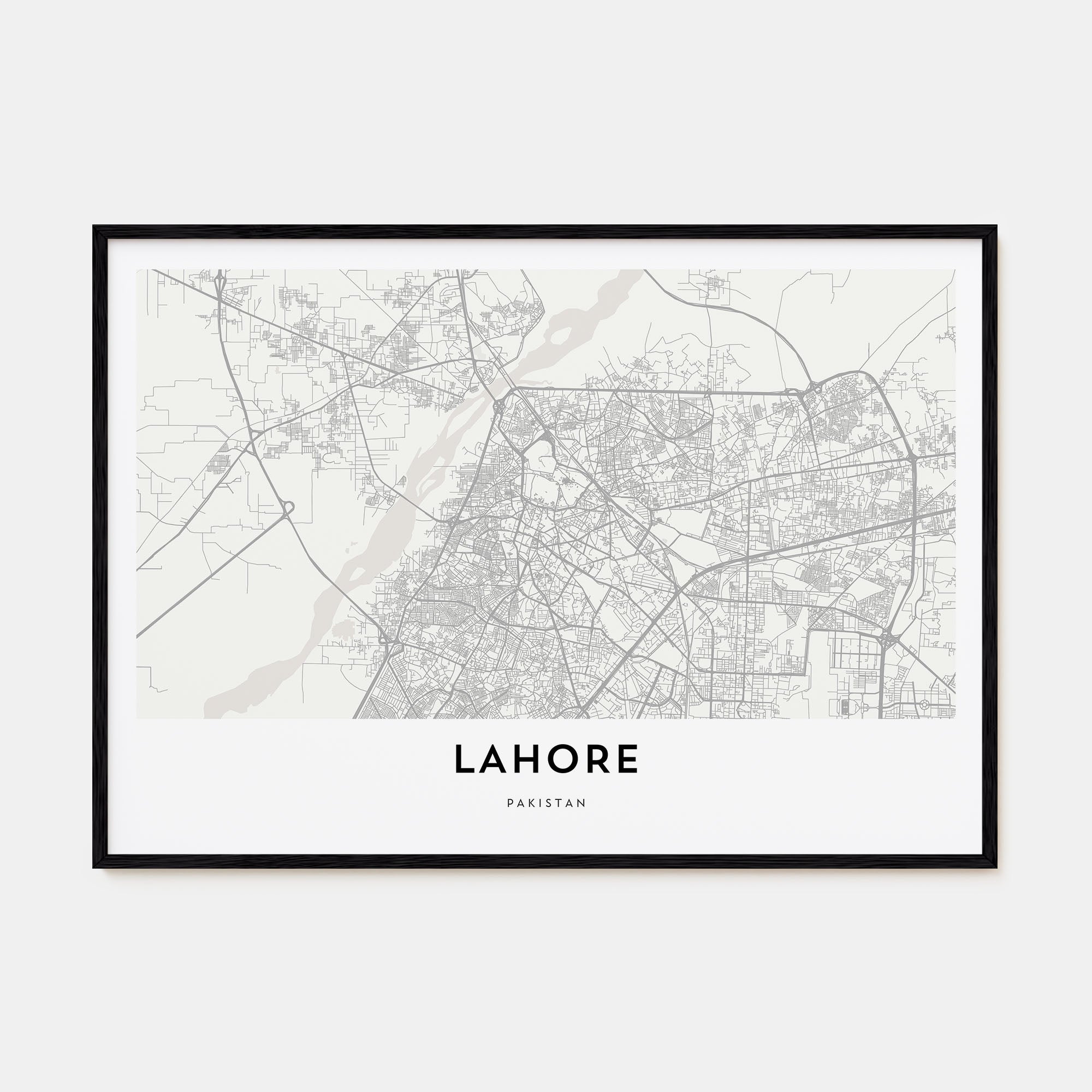 Lahore Map Landscape Poster