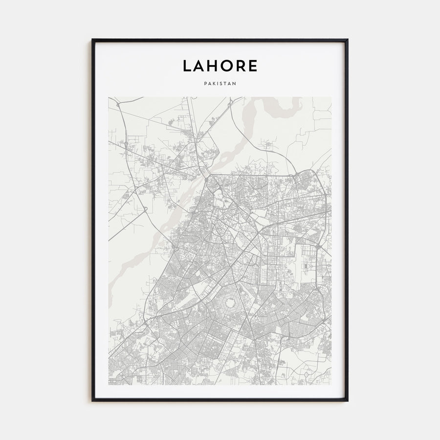 Lahore Map Portrait Poster