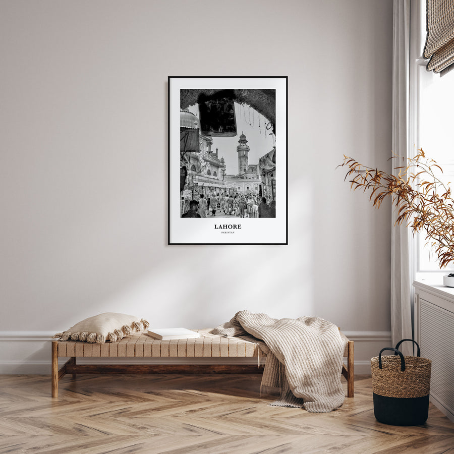 Lahore Portrait B&W No 1 Poster