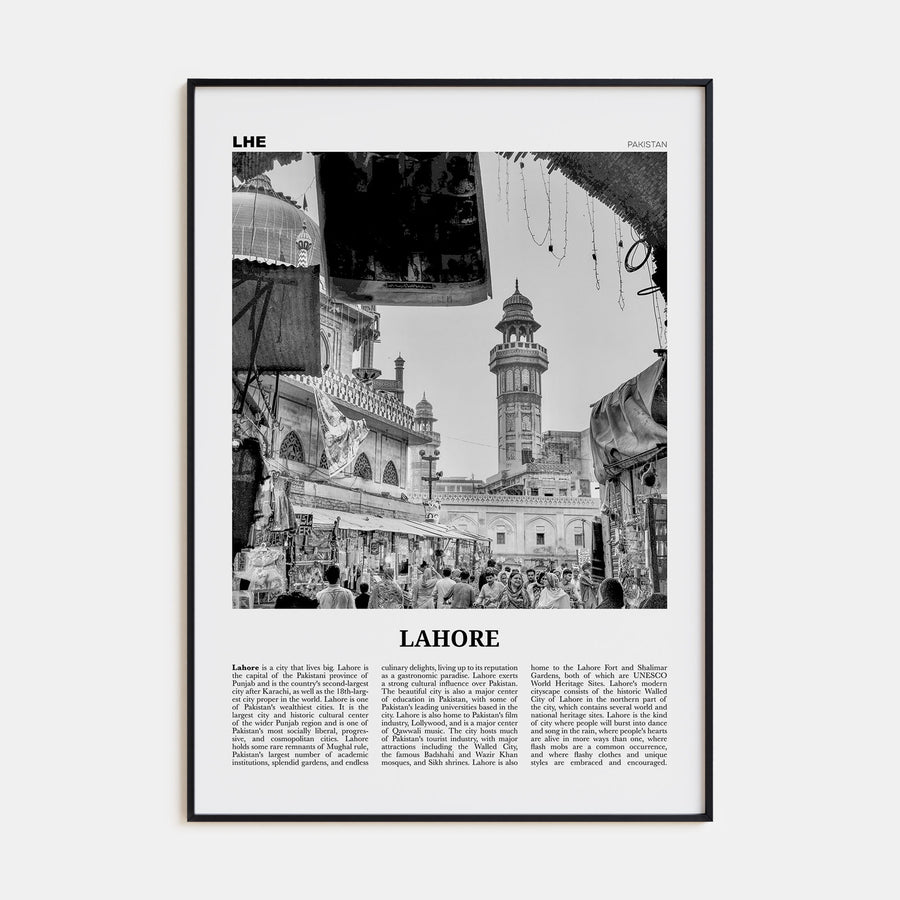Lahore Travel B&W No 1 Poster
