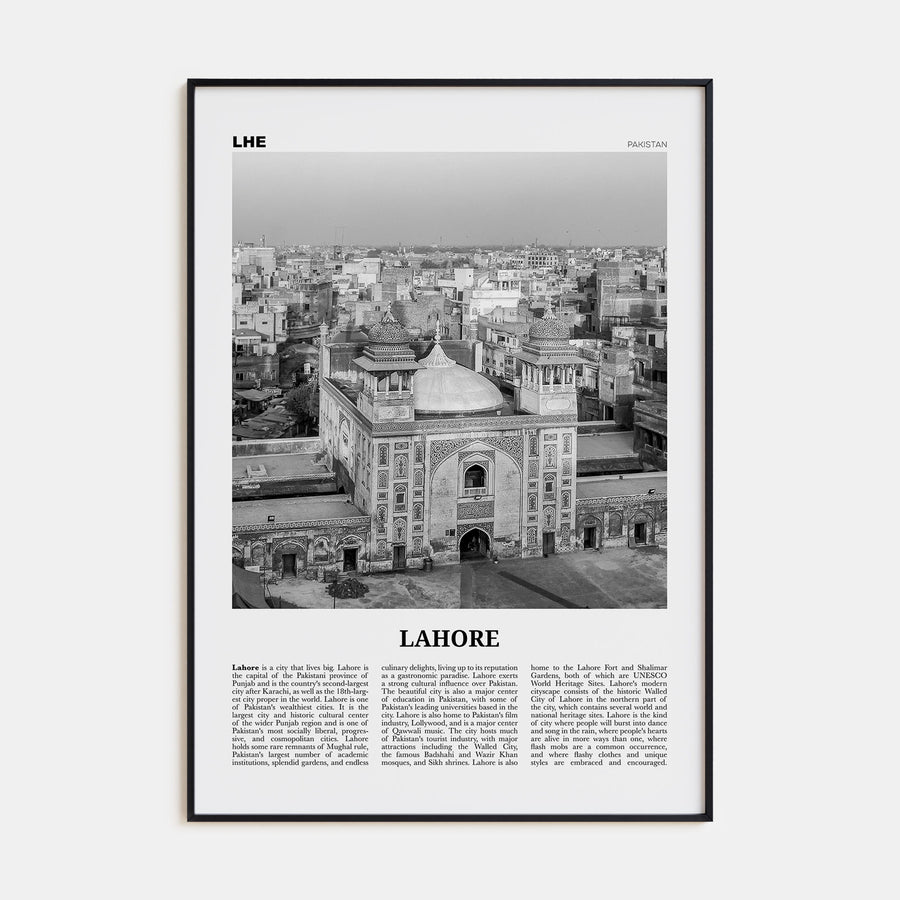 Lahore Travel B&W No 2 Poster