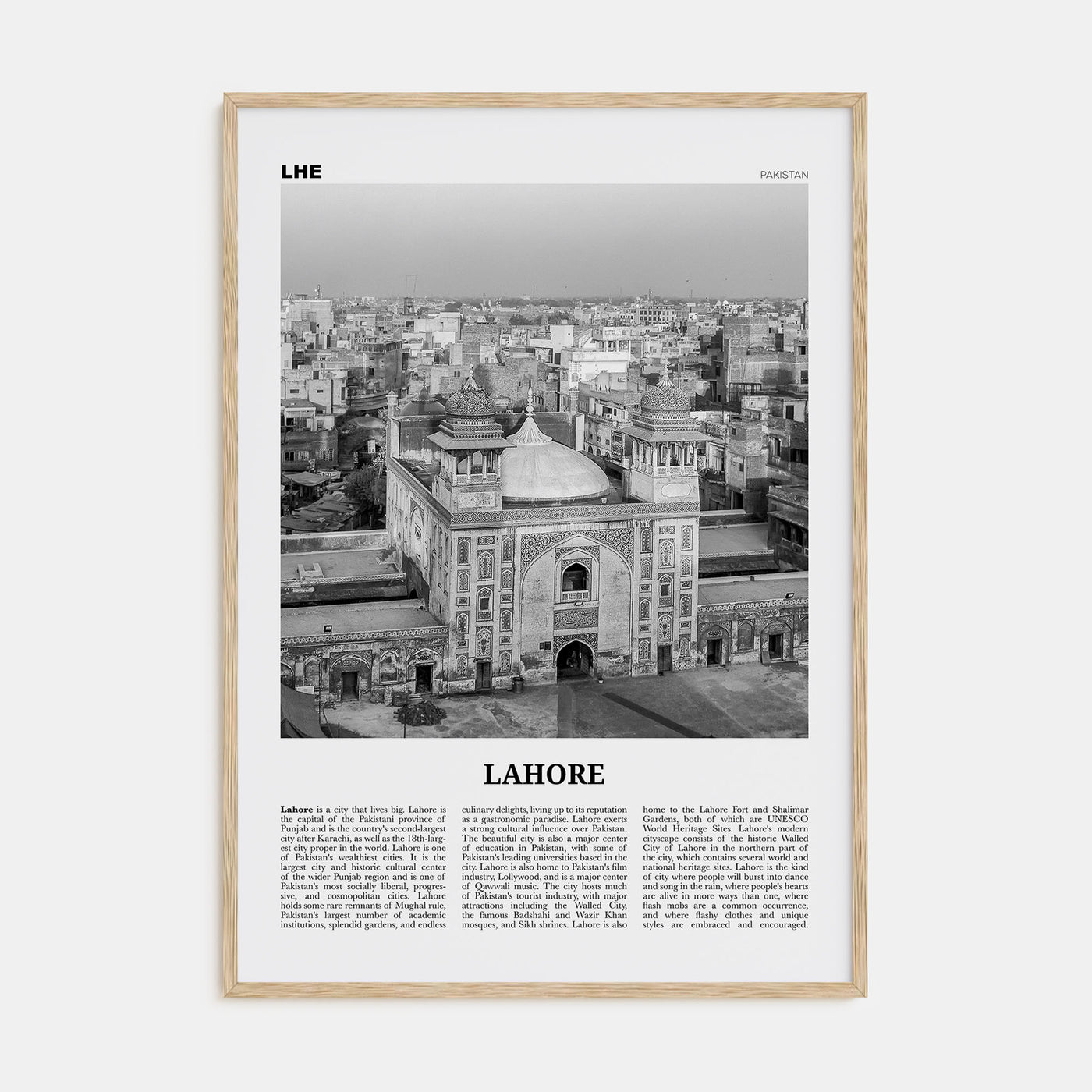 Lahore Travel B&W No 2 Poster