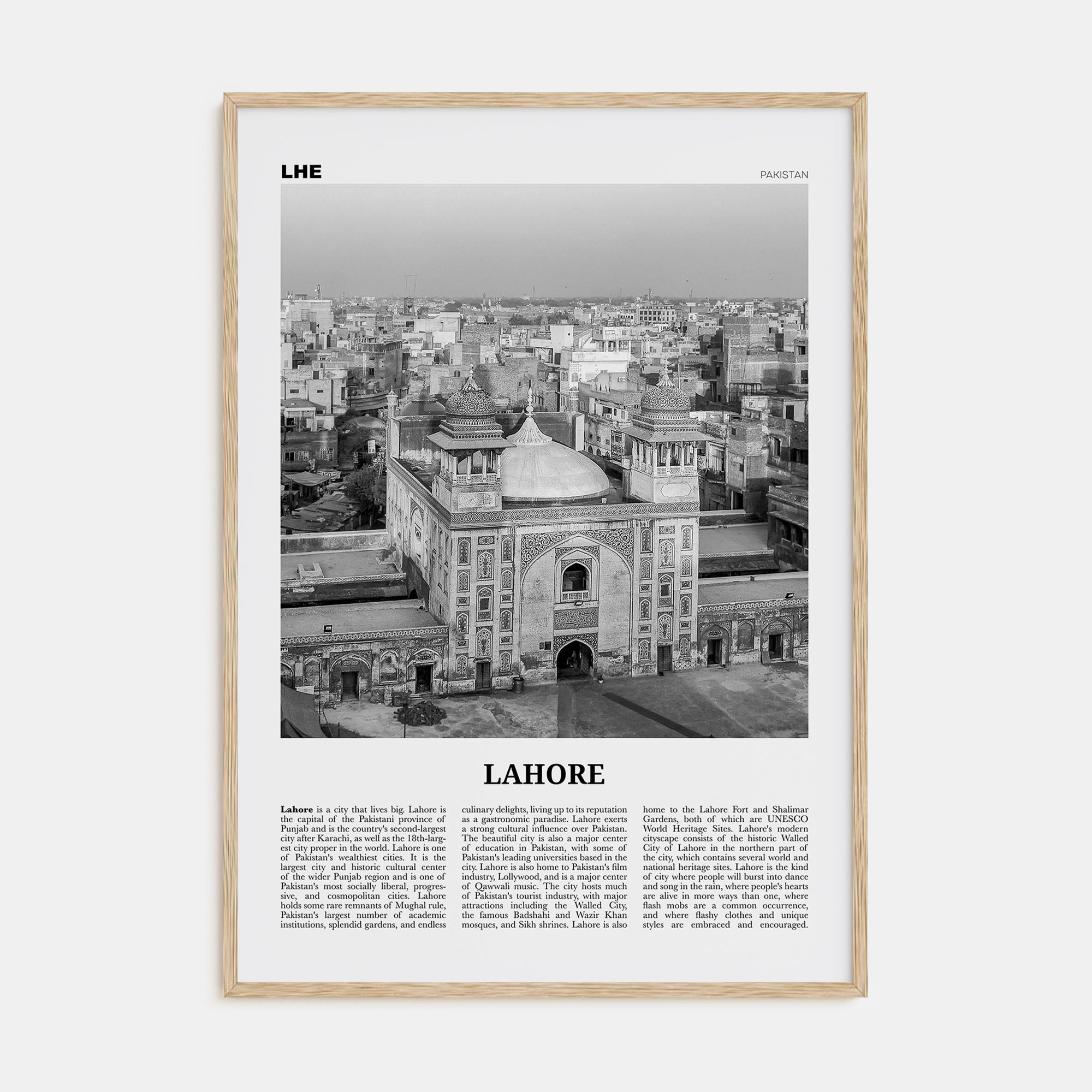 Lahore Travel B&W No 2 Poster