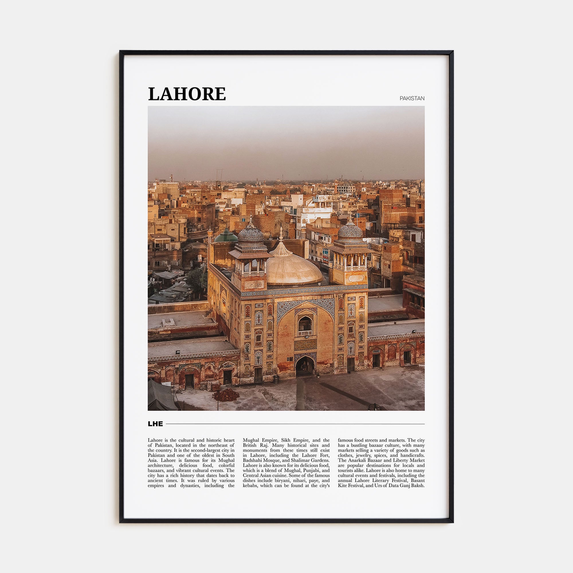 Lahore Travel Color Poster
