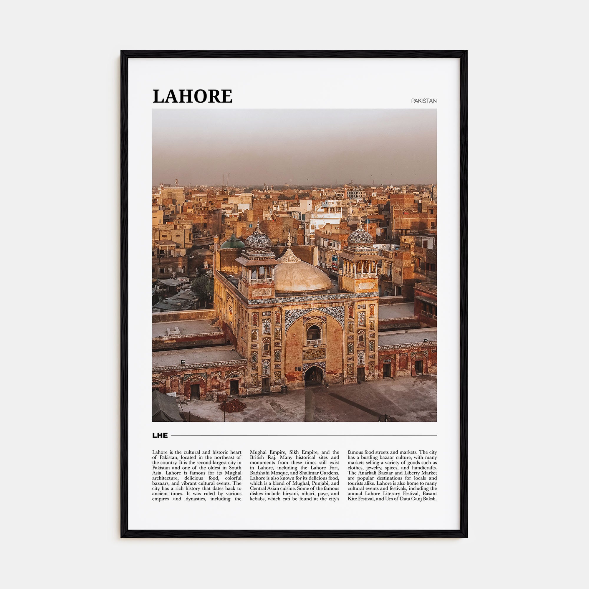 Lahore Travel Color Poster