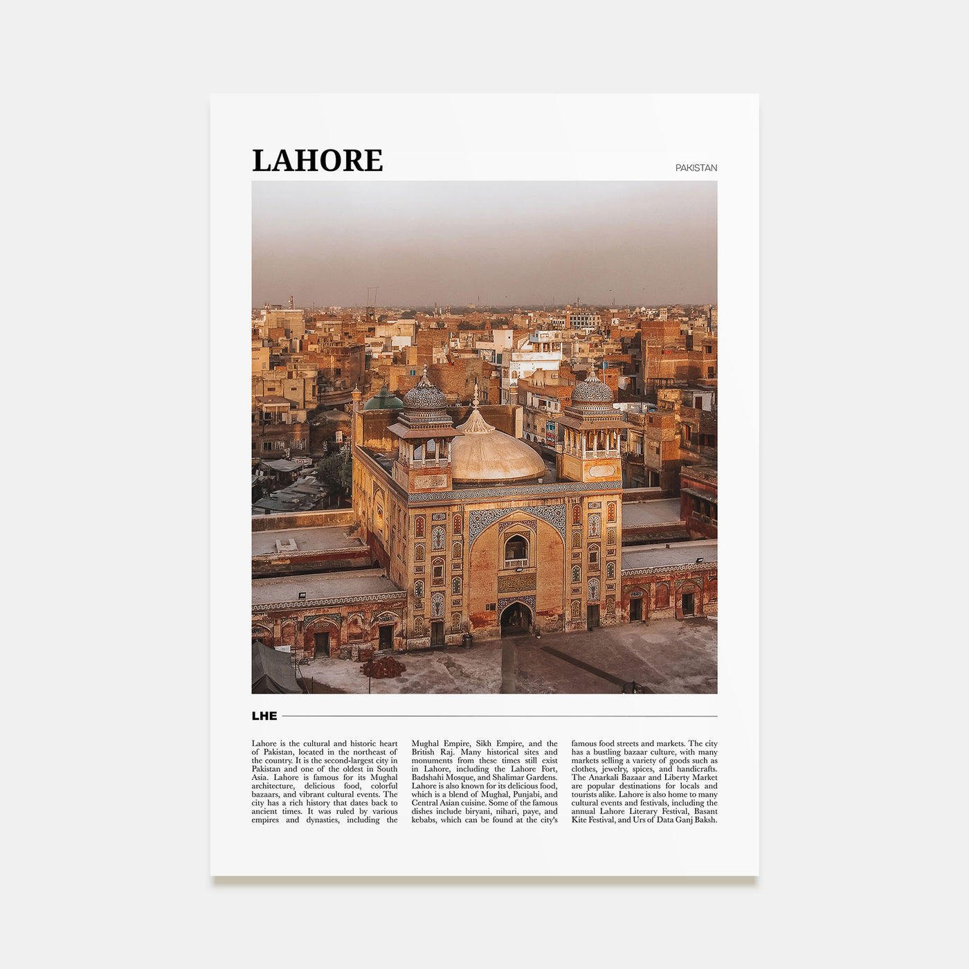 Lahore Travel Color Poster