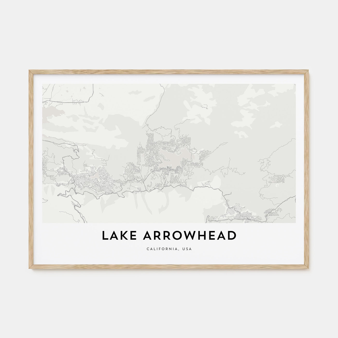 Lake Arrowhead Map Landscape Poster