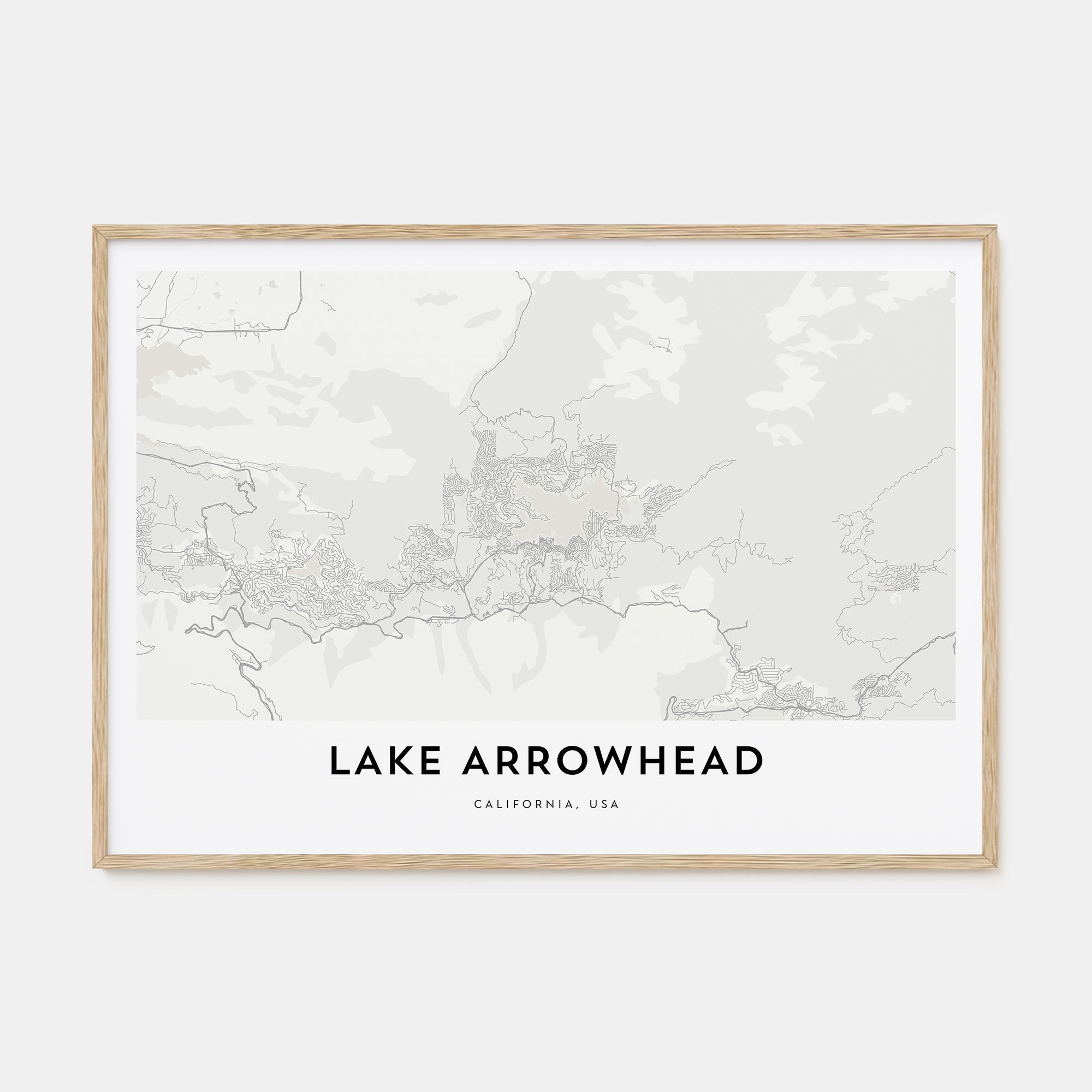 Lake Arrowhead Map Landscape Poster