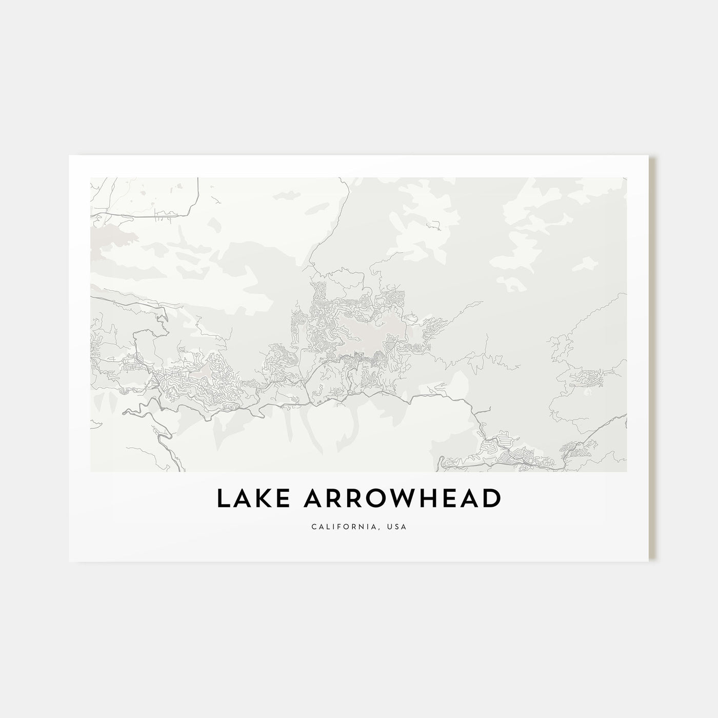Lake Arrowhead Map Landscape Poster
