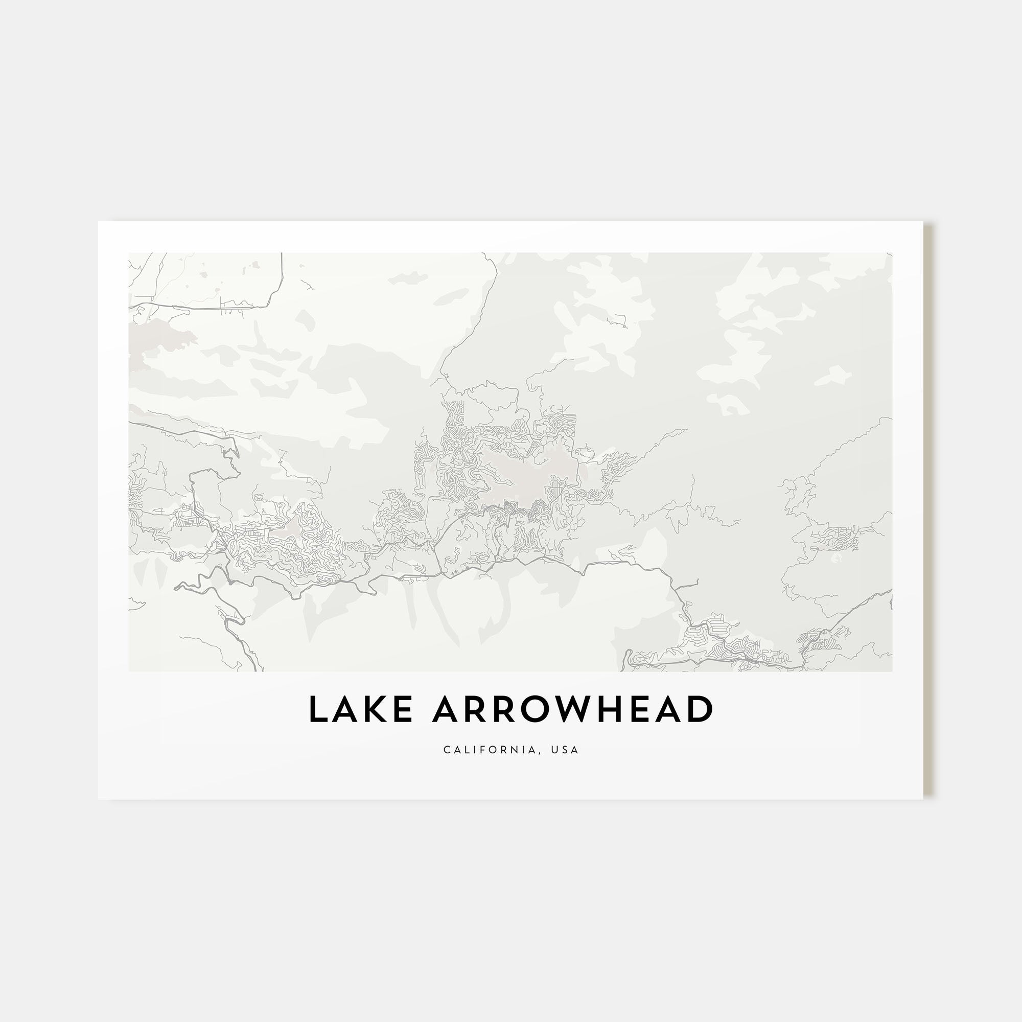 Lake Arrowhead Map Landscape Poster
