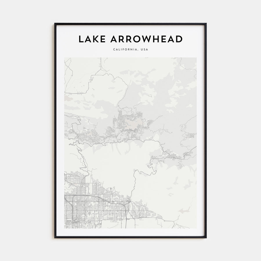 Lake Arrowhead Map Portrait Poster