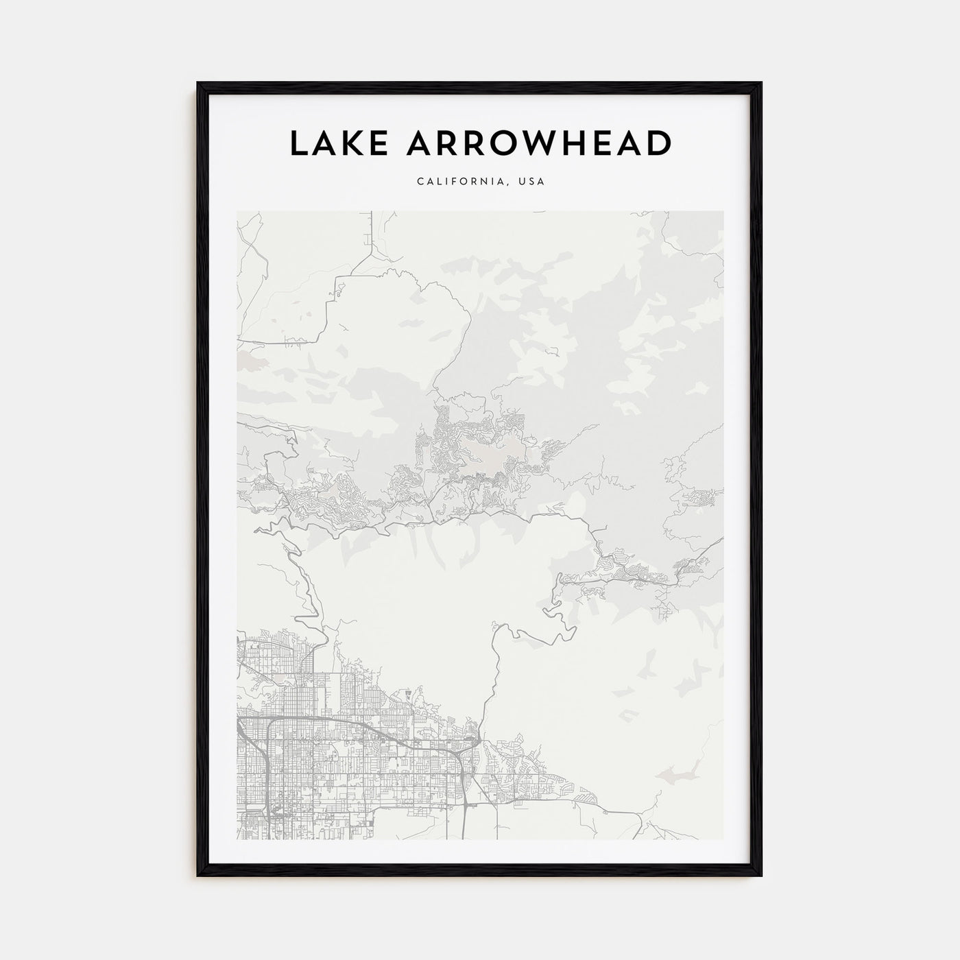 Lake Arrowhead Map Portrait Poster