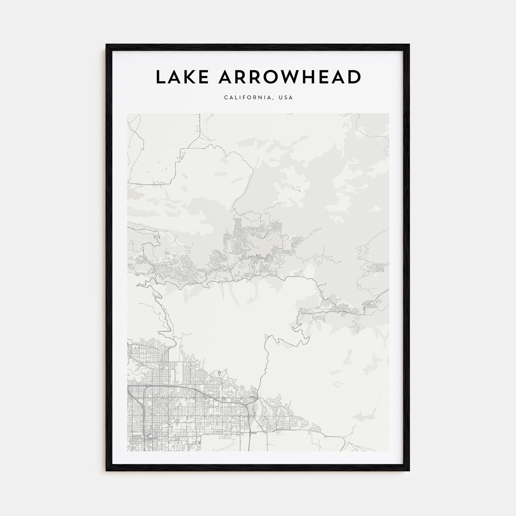 Lake Arrowhead Map Portrait Poster