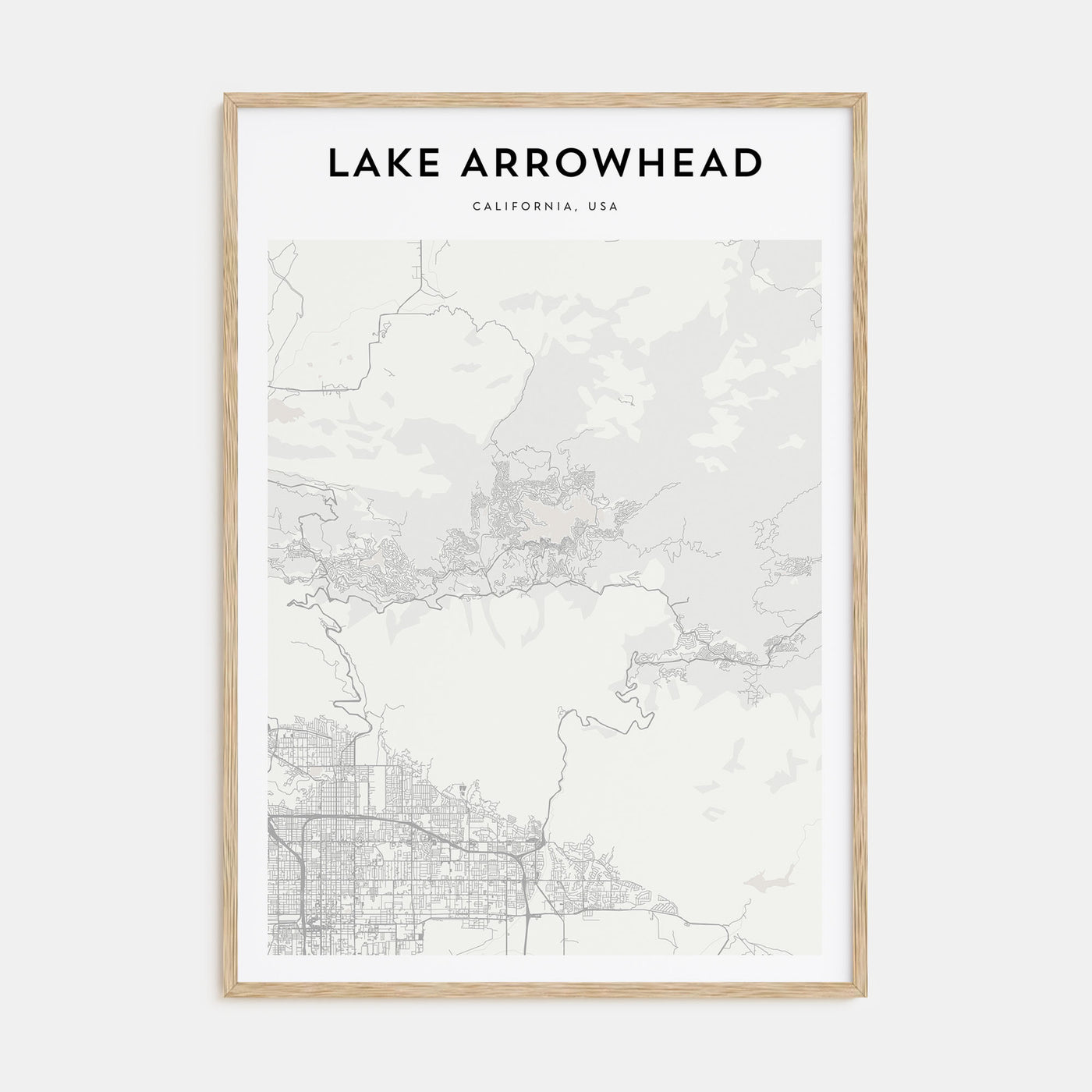 Lake Arrowhead Map Portrait Poster