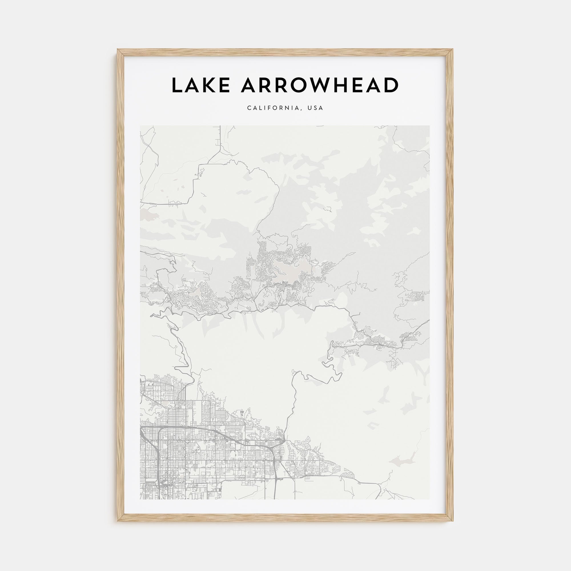 Lake Arrowhead Map Portrait Poster