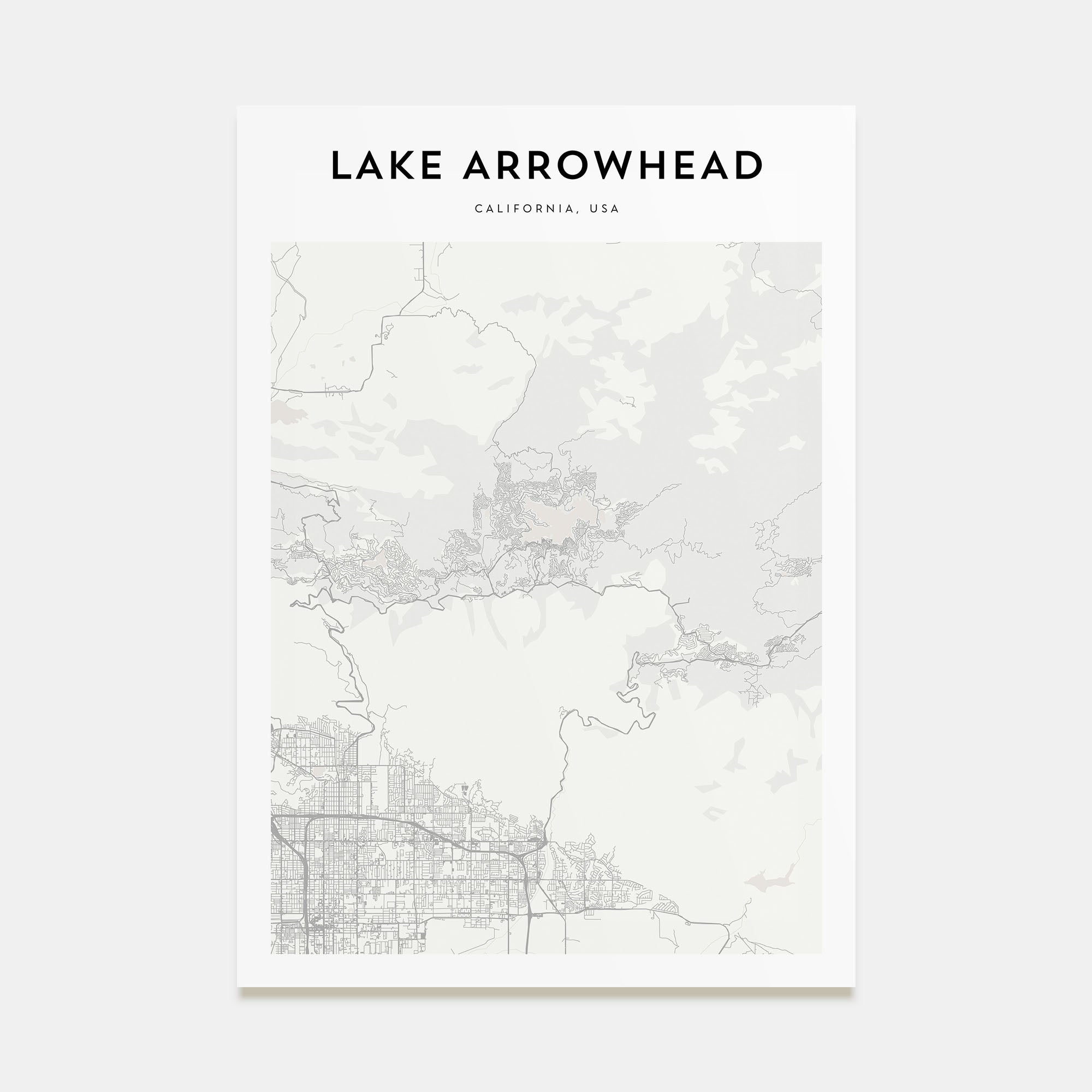 Lake Arrowhead Map Portrait Poster