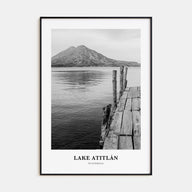Lake Atitlán Portrait B&W Poster