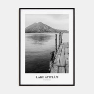 Lake Atitlán Portrait B&W Poster