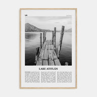 Lake Atitlán Travel B&W Poster