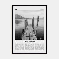 Lake Atitlán Travel B&W Poster