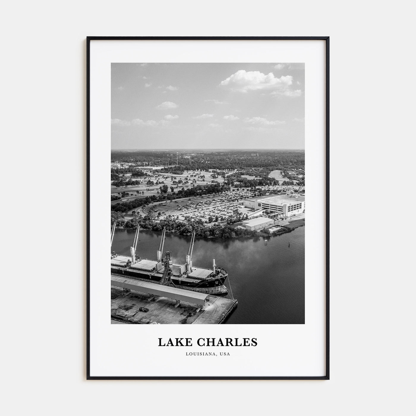 Lake Charles Portrait B&W Poster