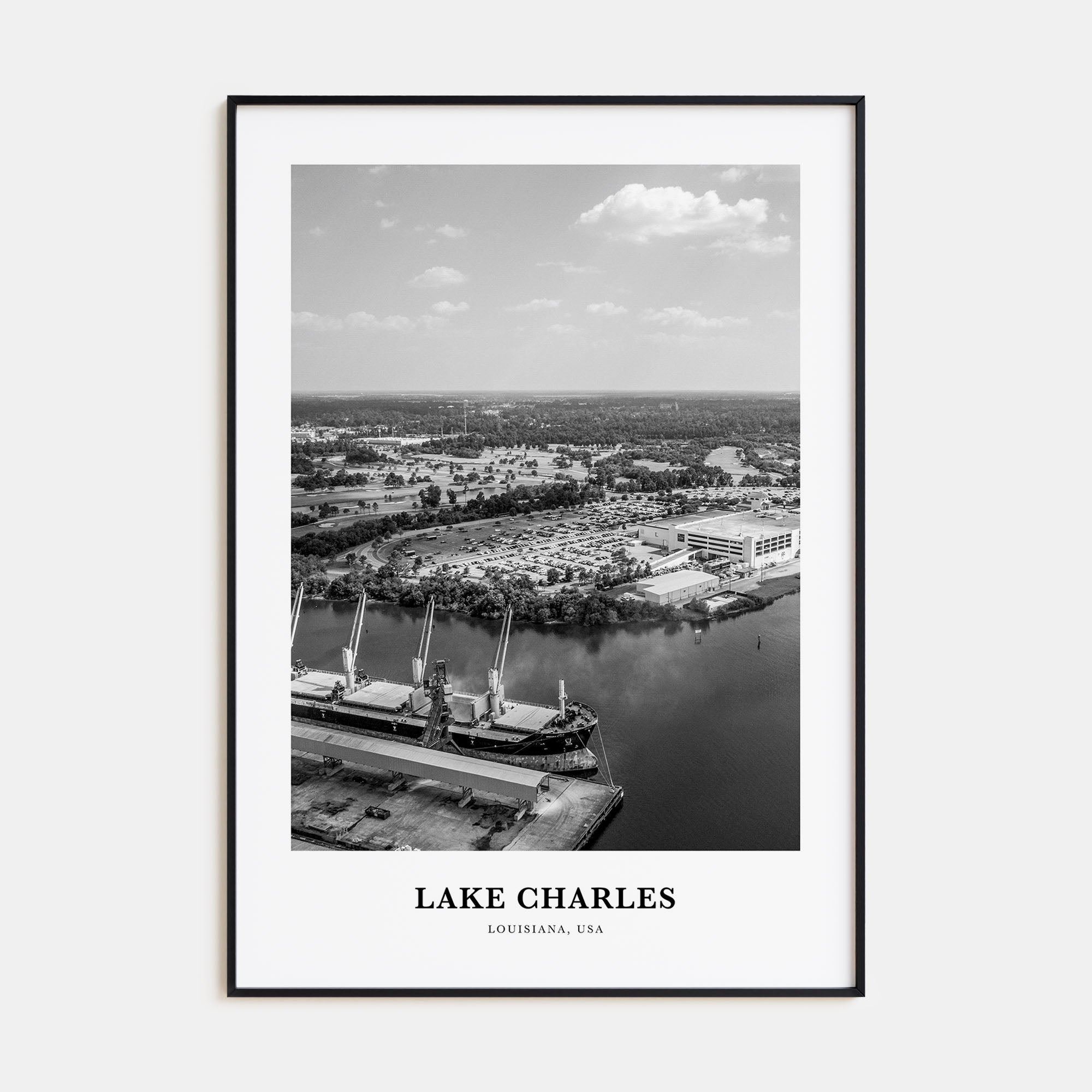 Lake Charles Portrait B&W Poster