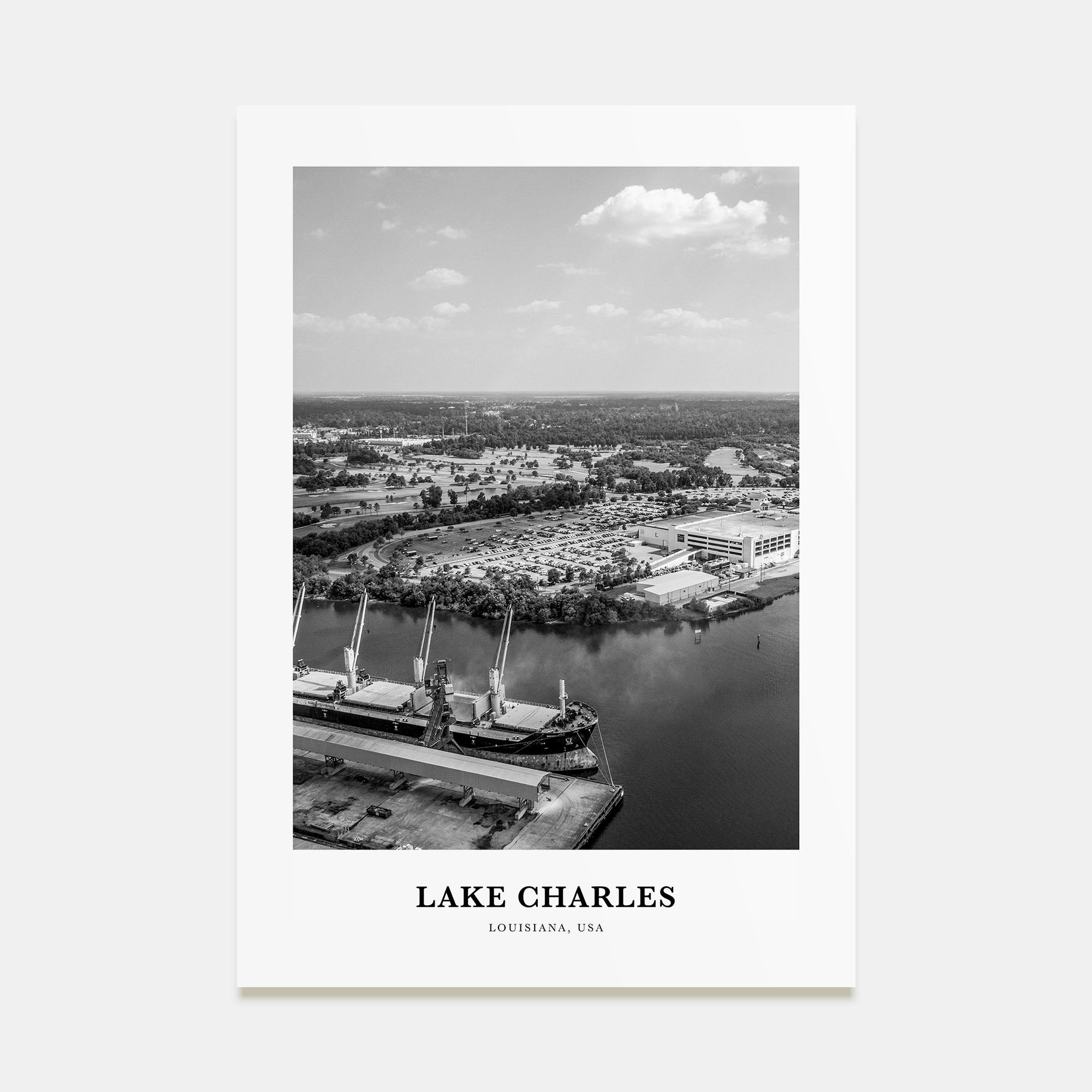 Lake Charles Portrait B&W Poster