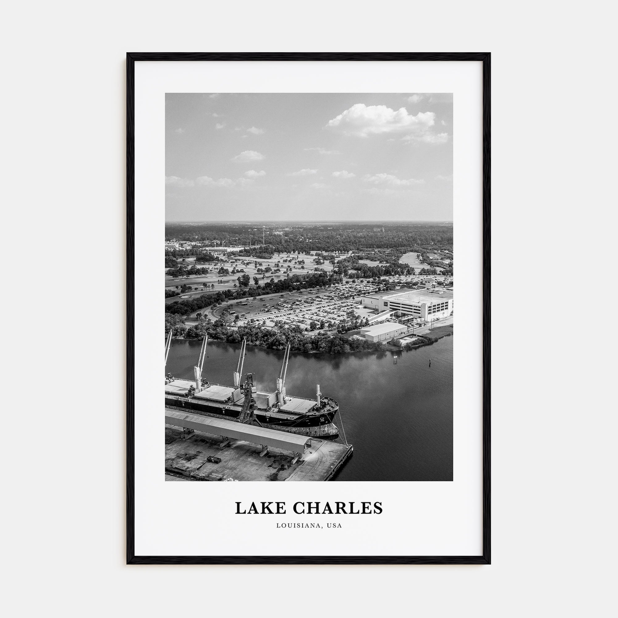 Lake Charles Portrait B&W Poster