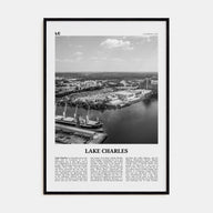 Lake Charles Travel B&W Poster